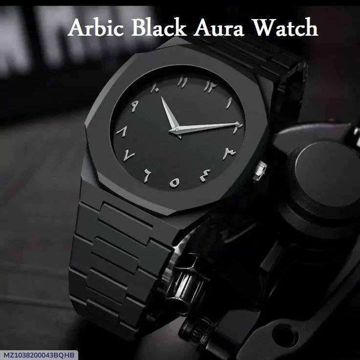 Black Arabic Aura Watch Luxury Premium Box