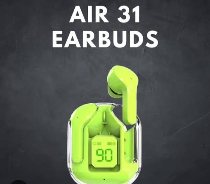 Wireless Bluetooth 5.3 Earbuds - Green - 2 Pcs with Active Noise Cancellation & Super Bass