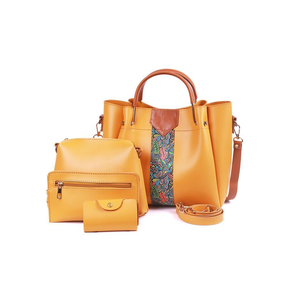 4 Pcs Women's Beautiful PU Leather Shoulder Bag