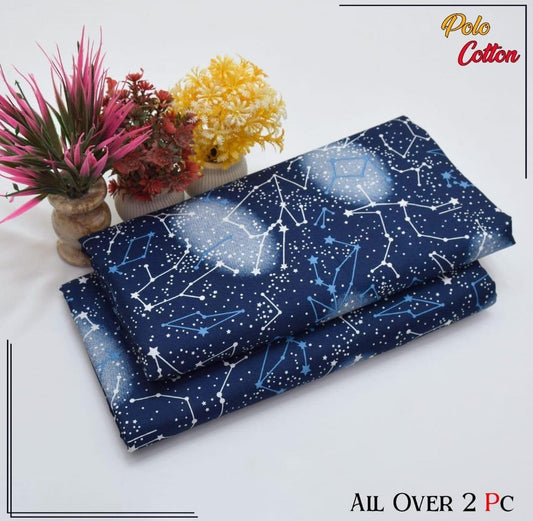 2 Pcs Women's Unstitched Printed Suit