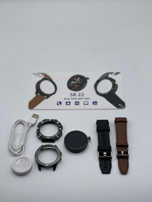 Sk 22 Smart Watch - 2 Strips and 2 Metallic Display Covers